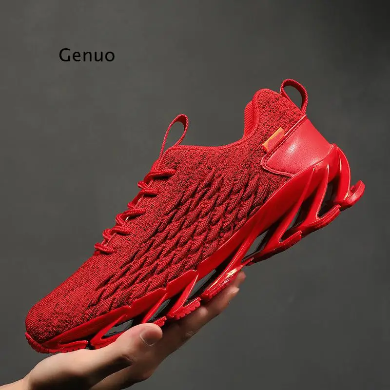 

2021 New Mens Shoes Designer Sneakers Men Flying Woven Trend Damping Mesh Casual Shoes Blade Trainer Male Shoes Tenis