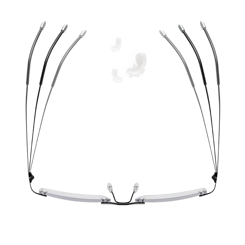 Ультратонкие бесрамочные фотохромные мультифокальные очки для чтения из титана против синего излучения для прогрессивной дальнозоркости мужчин и женщин, 1.5 на.