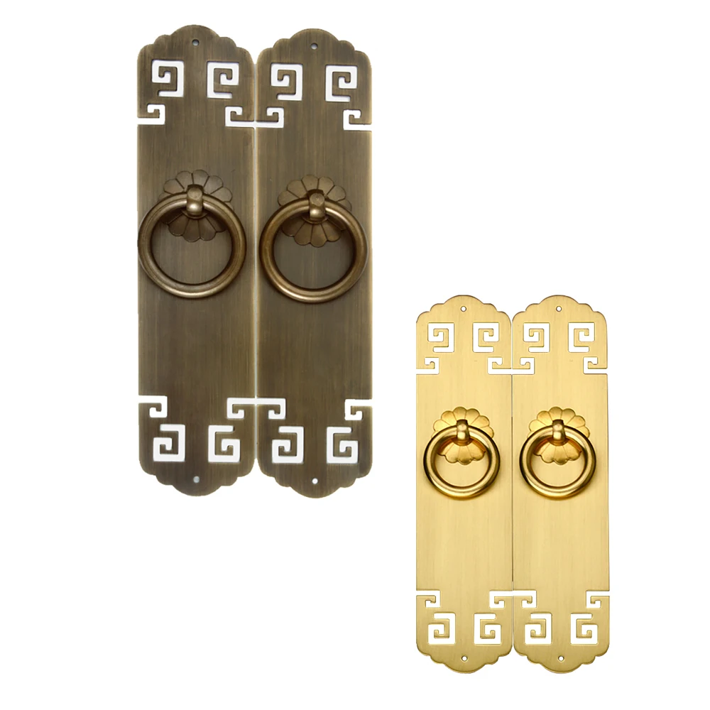 

Пара ручек Tiazza в китайском винтажном стиле, антикварные латунные ручки для выдвижных ящиков, шкафов, книжного шкафа, прямые ручки с одним от...