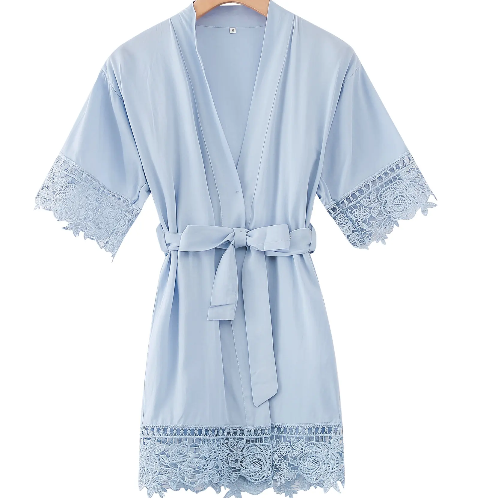 lightblue with print Изготовленные на заказ хлопковые халаты с цветочным узором для девочек, кружевное платье с цветочным узором, детское кимоно для невесты, халат, вечерние Халаты для ванной, детское платье для сна - Цвет: lightblue with print