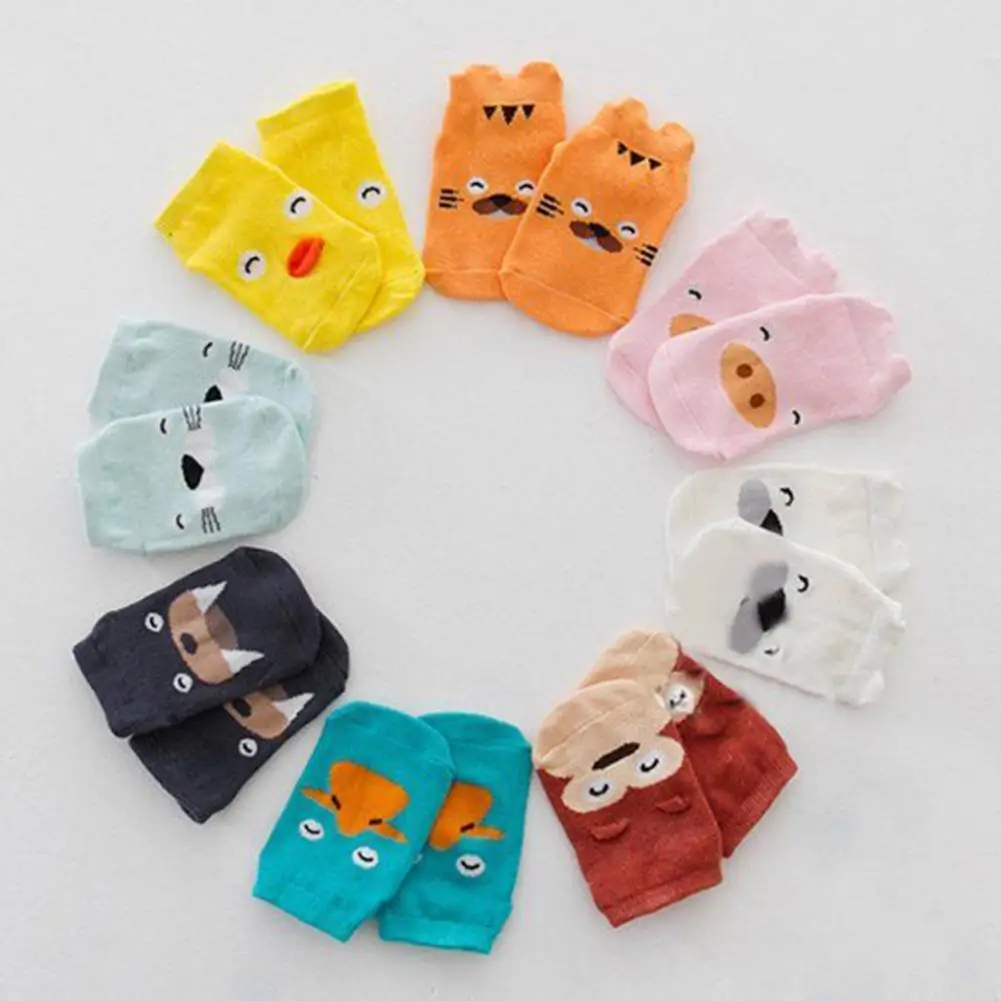 Calcetines de algod&oacute;n antideslizantes para ni&ntilde;os, ni&ntilde;as y beb&eacute;s peque&ntilde;os, tobilleros con dibujos de animales-1