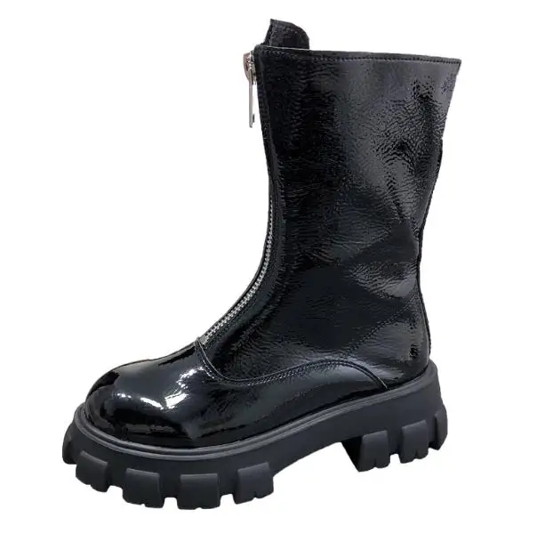

high quality New Sexy Ankle Boots Women Leather Platform Boots Fashion Gothic Zip Boots Autumn Shoes Woman Botas Mujer