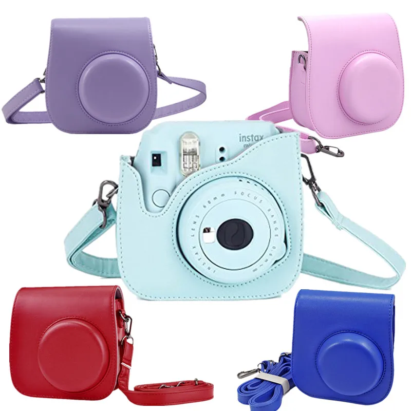 Для фотоаппарат Polaroid для фотоаппарата моментальной печати Fujifilm Instax Mini 8 8+ 9 классический ретро из искусственной кожи Камера с ремешком сумка Чехол протектор