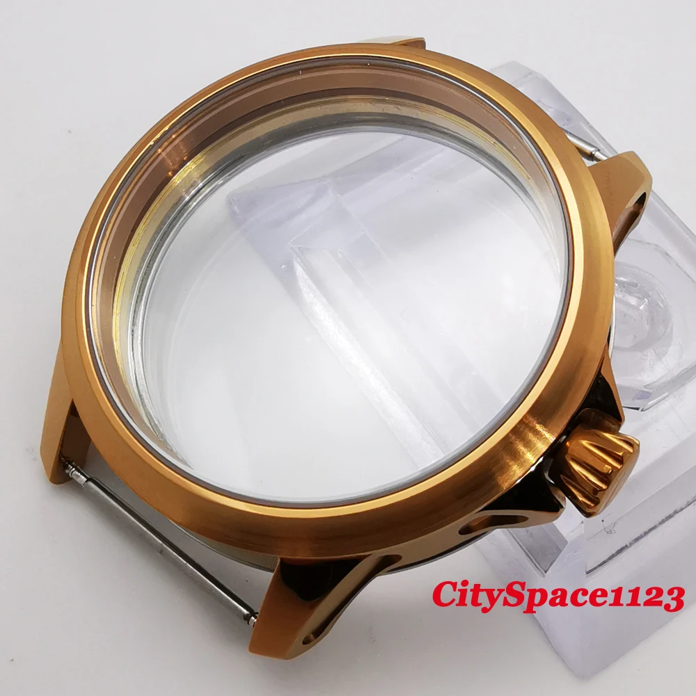 Часы стерильные Чехол 45 мм с латунным покрытием подходит для ETA 6497 6498 ST36 мужские