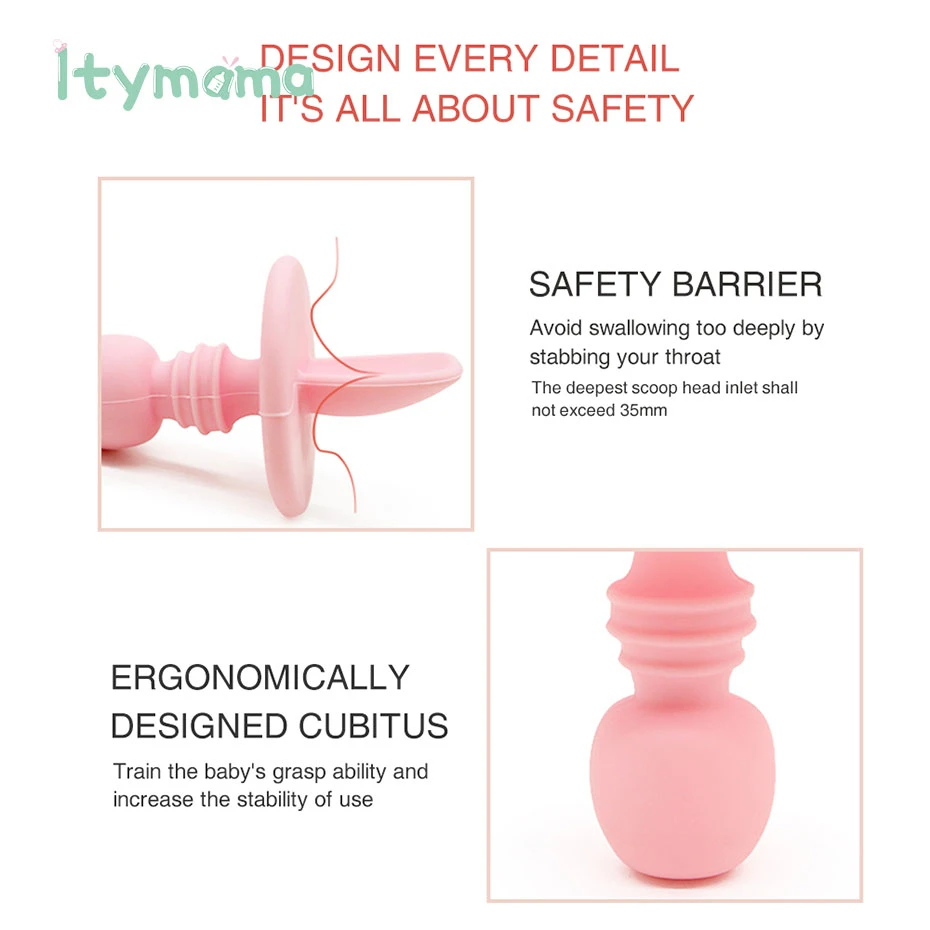 5pc Baby Silicone Spoon Candy Color Soft Feeding Spoon Fork Children Dishes Food Baby Feeding Tableware Tools Baby Diet Training