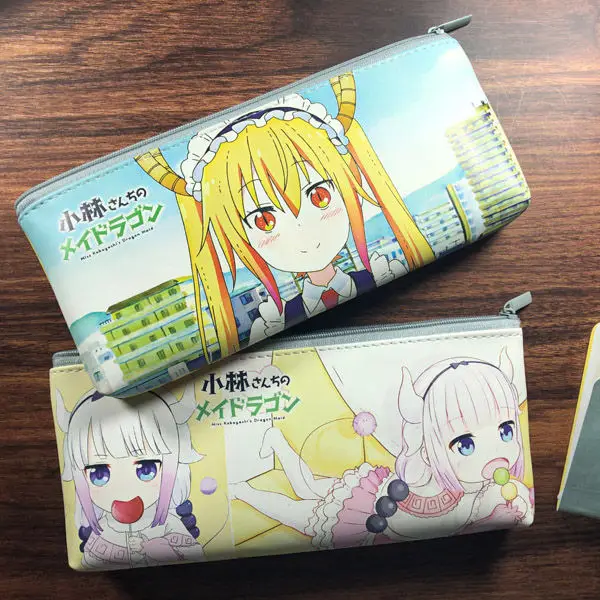 Miss Kobayashi's Dragon Maid Pencil Bags Tohru KannaKamui Anime Pouch Kawaii Bag Student Stationery Cases Cute | Канцтовары для