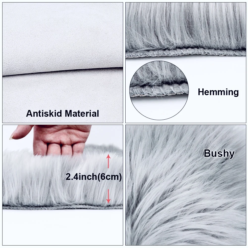 Серый плюшевый мягкий ковер для гостиной рождественские Коврики спальни дивана