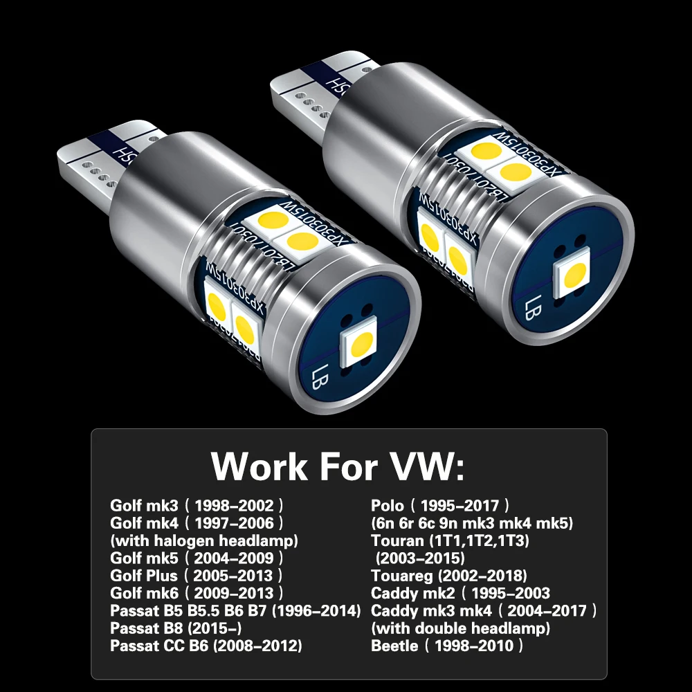 2x светодиодные габаритные огни W5W T10 Canbus для VW Golf mk3 mk4 mk5 mk6 3 4 5 6 Passat B5 B5.5 B6 B7 B8 CC Polo 6r