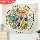 Кактус суккуленты гобелен летние суккуленты Настенный декор тропический пейзаж настенные гобелены одеяло для пикника настенная ткань