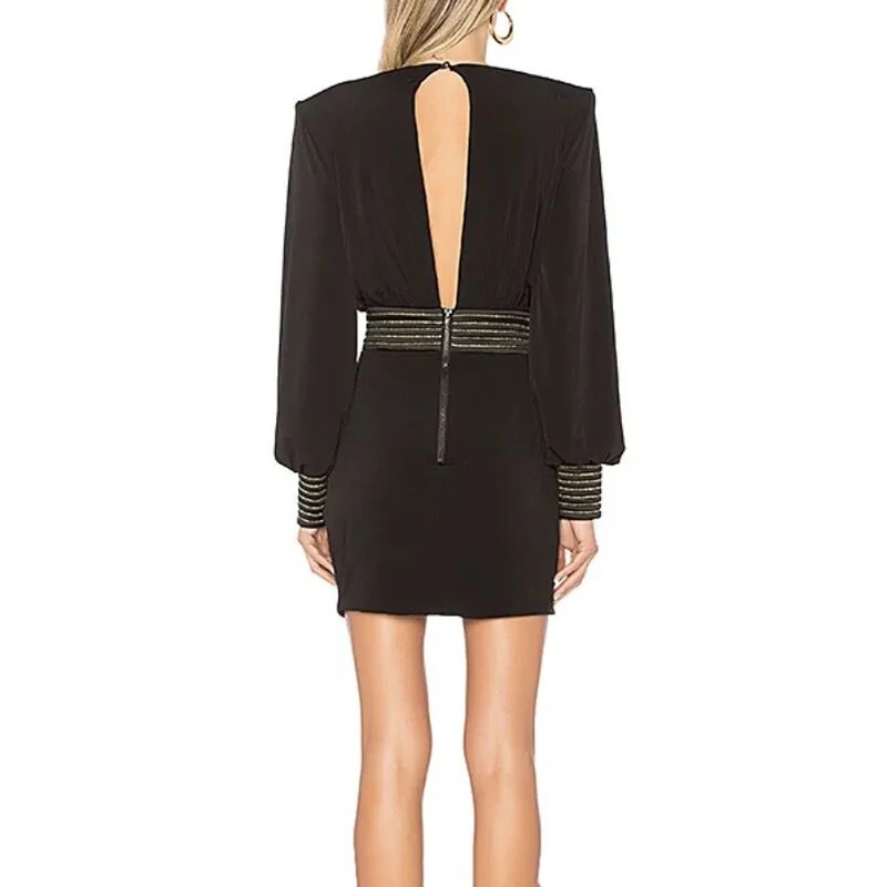 Сексуальное летнее платье с открытой спиной для женщин v образный вырез рукав