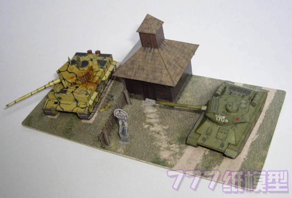 

1:87 1:64 1:72 World War II Military Scene Series Building Model 1944 Ukraine 3D Paper Model Children Adult Educational Toys