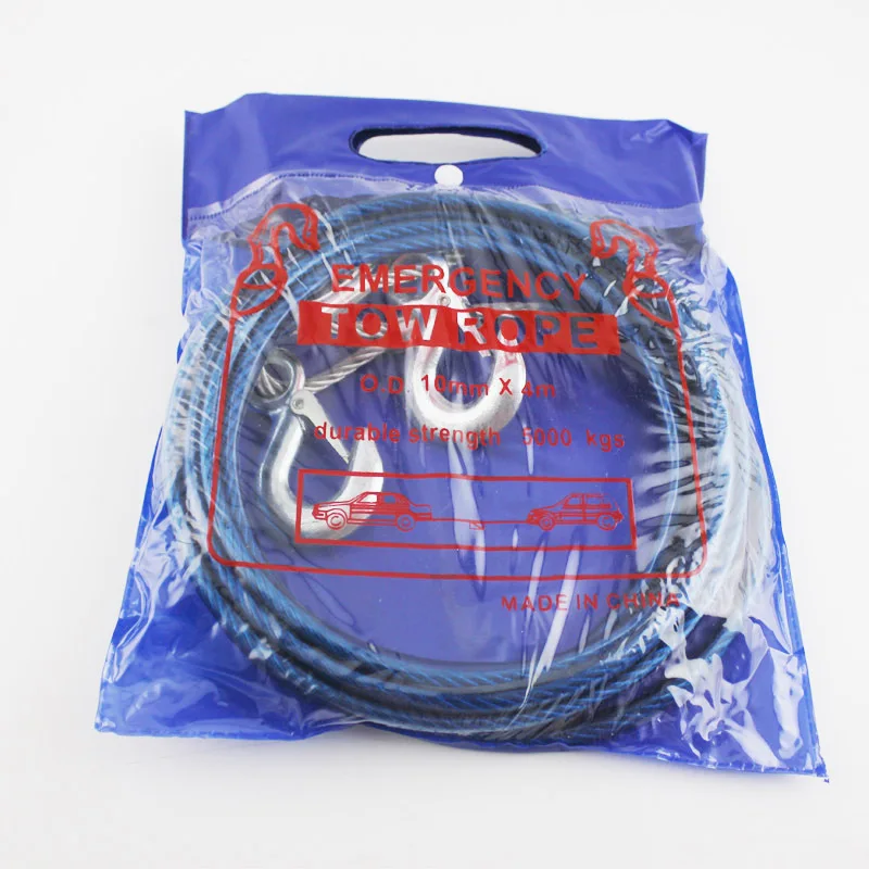 

4M 5 Ton Tow Cable Towing Pull Rope Snatch Strap Heavy Duty Road Recovery Car Truck