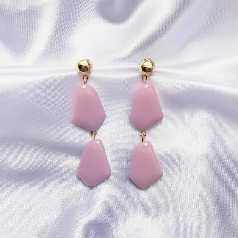 Женские Геометрические серьги висячие 8 цветов корейский стиль эффектные