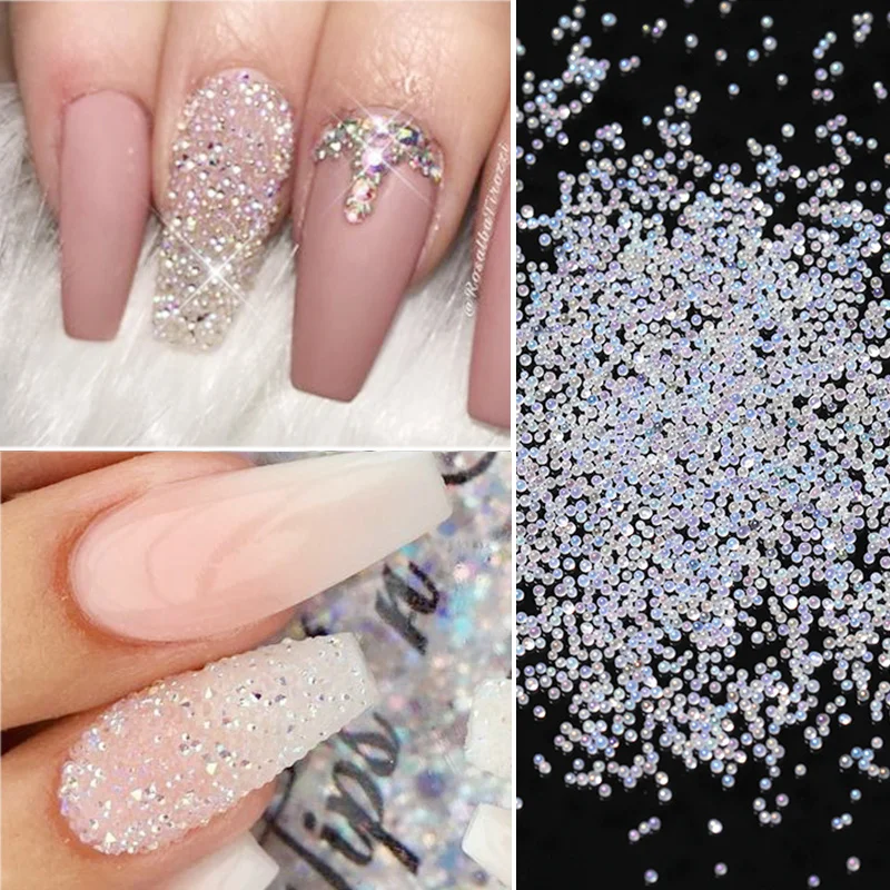 1 коробка Блестящие Стразы для ногтей острые мини-бусины нижняя часть смешанный