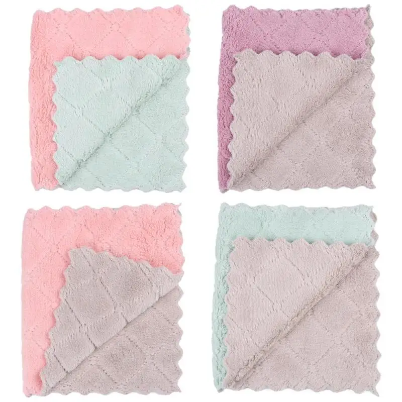 Домашнее кухонное впитывающее полотенце толстое Двухслойное из микрофибры для