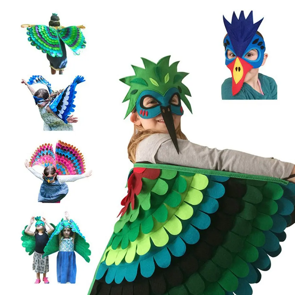 

Carnival Costume Kids Birds Boys Costume for Kids Animal Wings with Masks Child Costume Halloween Child Cosplay Costume Set
