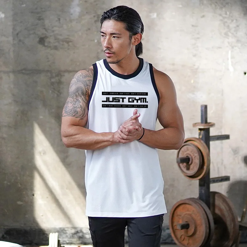 

Брендовая одежда для тренажерного зала, мужская майка для фитнеса, сетчатая дышащая майка для бодибилдинга