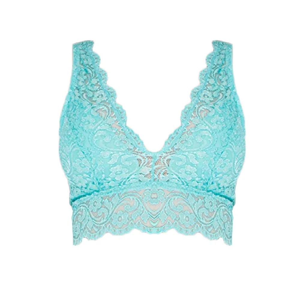 Bralette Plus плюс размер прозрачный кружевной бюстгальтер топы женское Сексуальное белье кружева Глубокий V Bralette удобное нижнее белье 12X