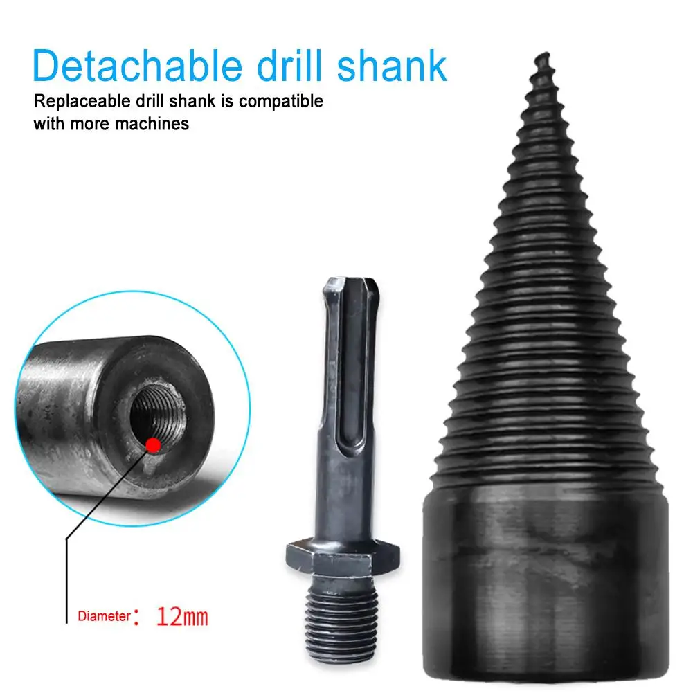 

Wood Splitting Drill Splitter Cone Tools Firewood Cutting Fine Craft Log Splitter Screw Cone For Wood Breaking Universal