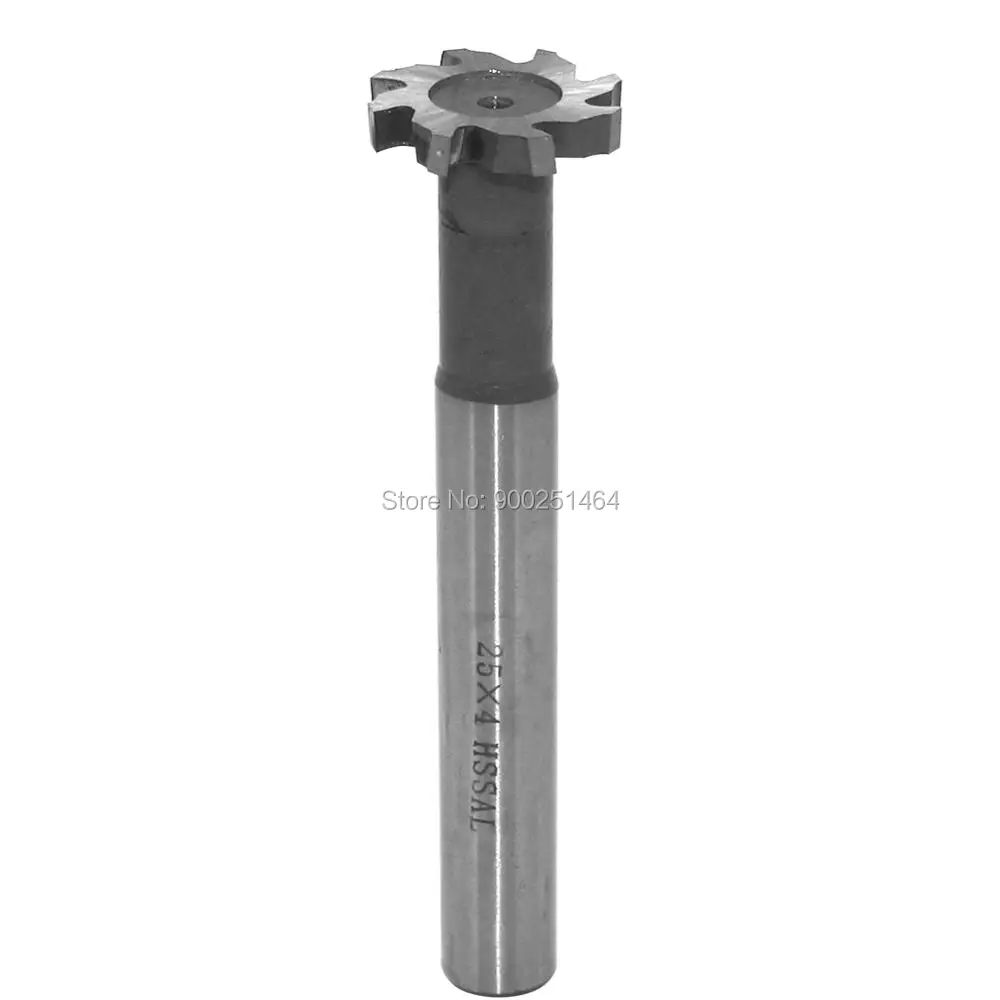 

T-slot Milling Cutter 4mm Depth 25mm Cutting Dia 8 Flutes HSS T Slot End Mill，High Speed Steel Keyway Knife