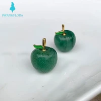 natural dongling jade apple necklaces for women gemstones jewelry fashion chain necklac fine gift accessori funny natural stone