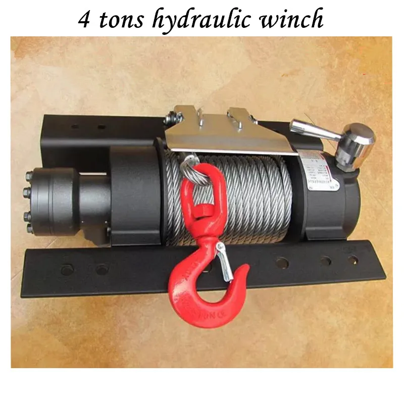 Traction hydraulic winch 4 tons hydraulic barrier clearing winch 4 tons winch with 25 m wire rope