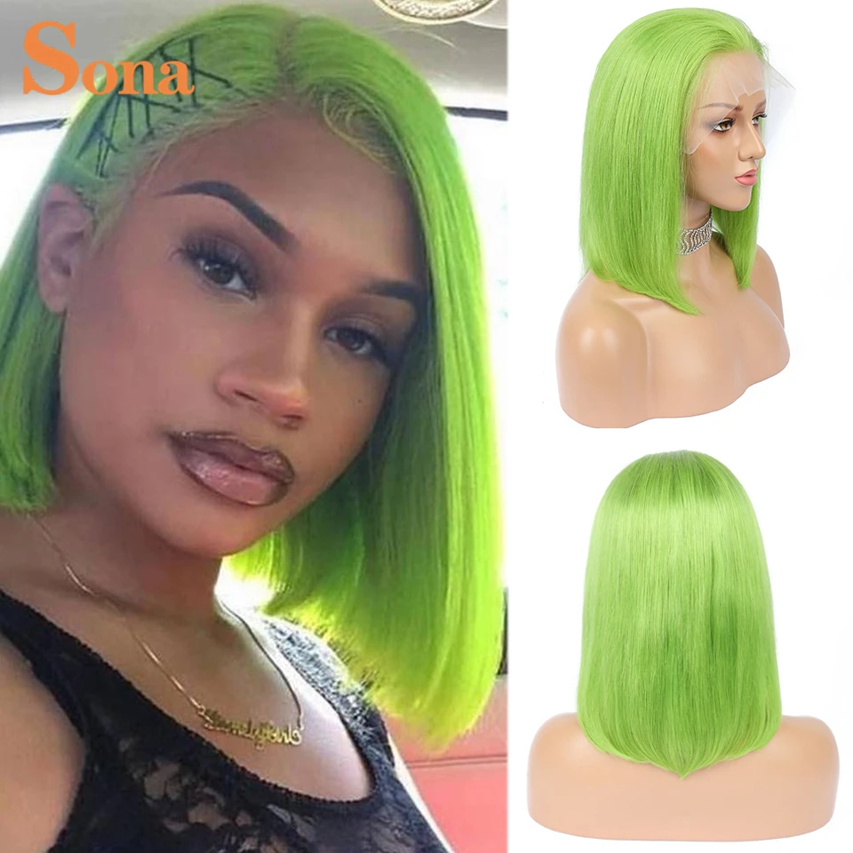 Парик из человеческих волос с фронтальной кружевной линией 13x4 светлые красные