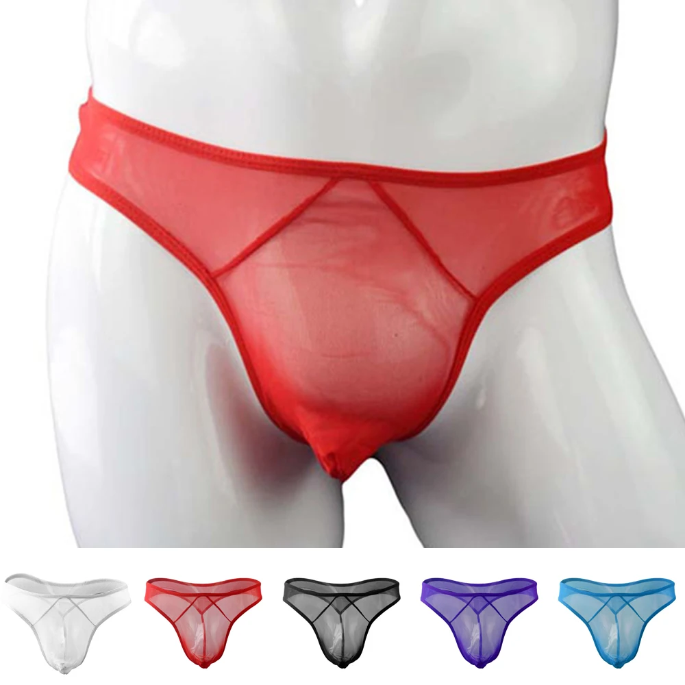 

Men Sexy Briefs See Through Briefs Lingerie Panties Knickers Low Rise Clubwear Bikini Underwear T-back G-string Underpats Male