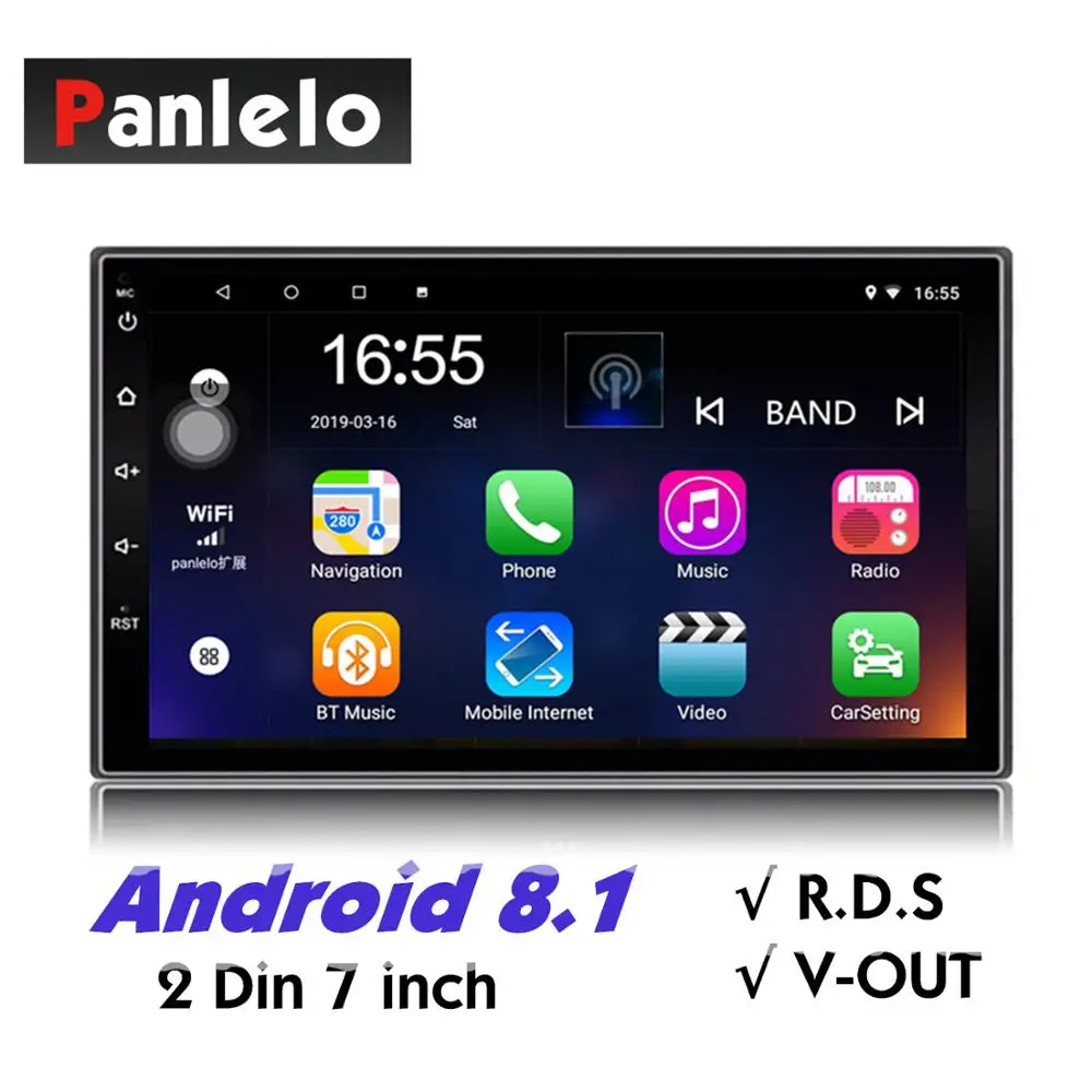 Panlelo S2 2 Din Android головное устройство Автомобильный мультимедийный плеер gps навигация авто радио(AM/FM/RDS) Зеркало Ссылка Bluetooth SWC музыка