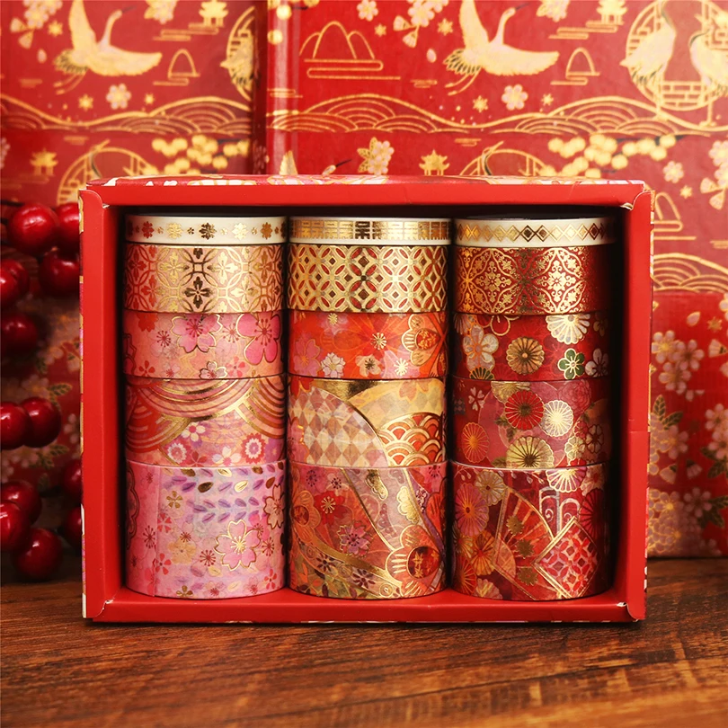 Лента васи из золотой фольги 15 шт. декоративная малярная лента Kawaii канцелярские