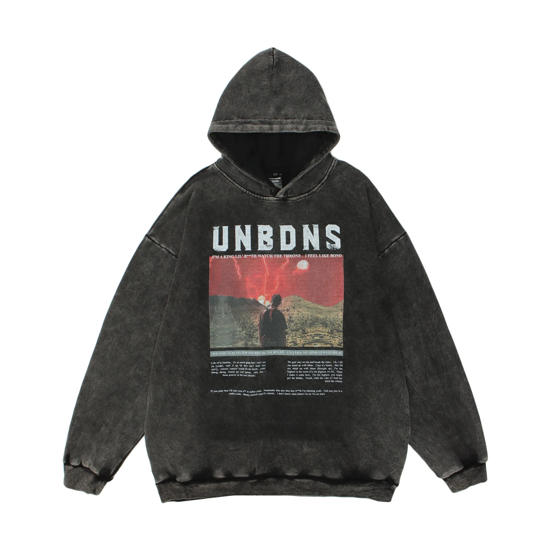 

Men Harajuku Hoodie Sweatshirt Stranger Things Print Washed Hoodie Pullover 2021 Hip Hop Street Loose Fashion Top Hoodies Black