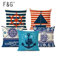 customized pillowcases nautical stripe life buoy anchor cushions cover hotel linen ocean home decorative throw pillow cover