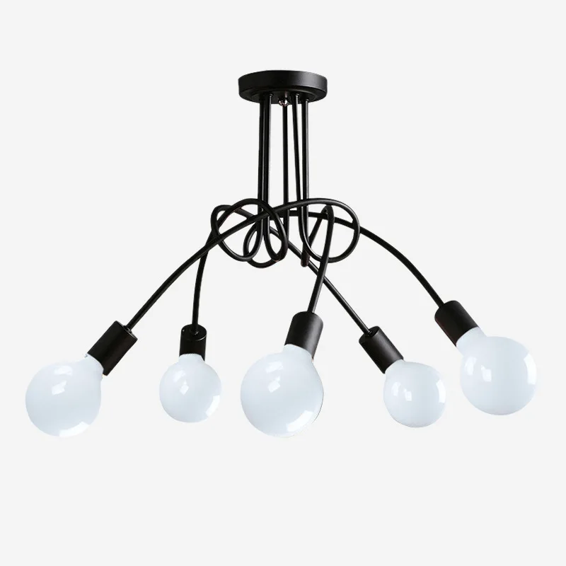 Современная железная черная люстра промышленная потолочная лампа