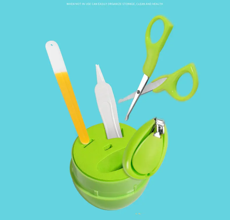 

Herbabe 4pc/set Newborn Infantil Nail Clipper Set Safe Kids Nail Trimmer Portable Enfant Clipper Cutter Scissors Cute Baby Tools