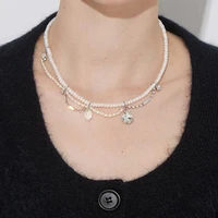 timeless wonder natural pearl zirconia choker necklace for women goth boho party kpop date punk egirl gift runway rare new 3317