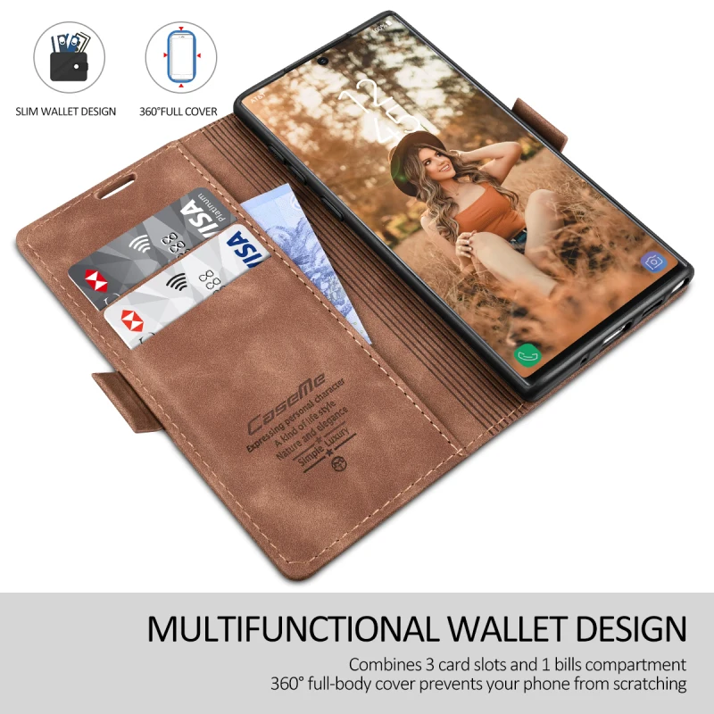 Роскошный кожаный чехол-бумажник для samsung Galaxy Note10 S10 S9 Plus S10e чехол PU флип-чехол для Galaxy A70 A50 A20e A40 чехол - Цвет: Коричневый