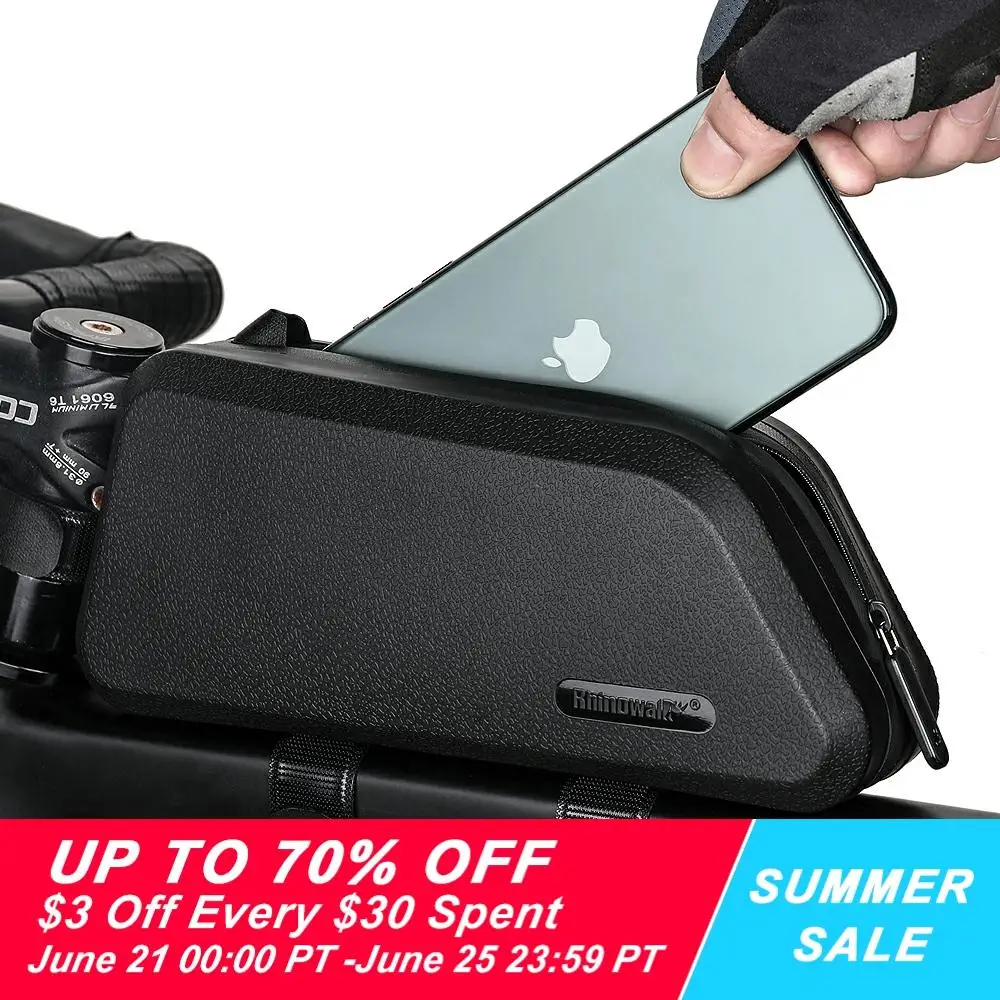 Водонепроницаемая велосипедная сумка Rhinowalk на 1 5 л с верхней трубкой Жесткий