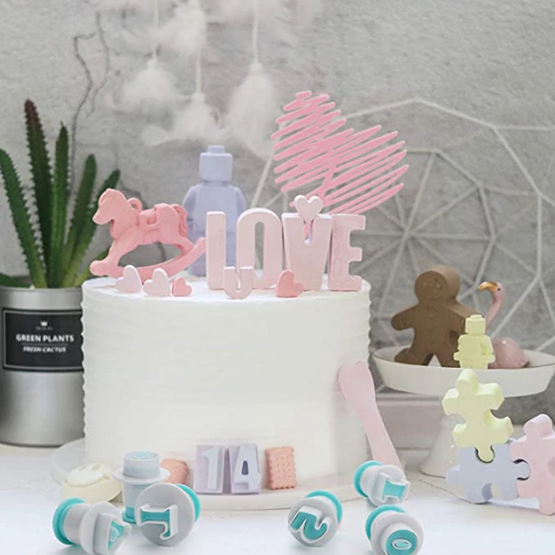Алфавит цифры Fondant (сахарная) торт пресс-формы для выпекания печенья Форма