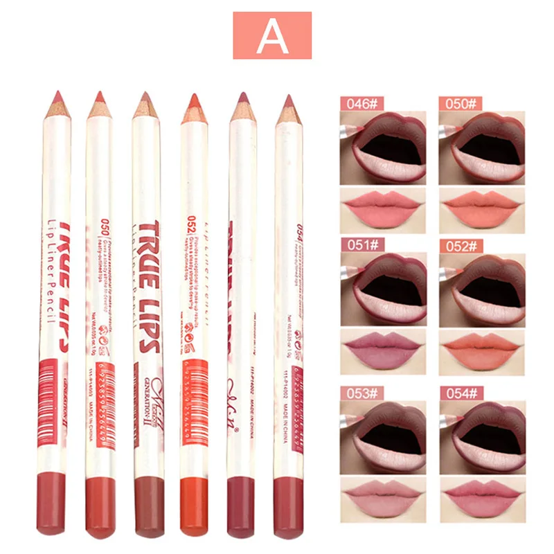 

6 Colors/Set Professional Makeup Lip liner Pencil Long Lasting Waterproof Cosmetic Tools MA