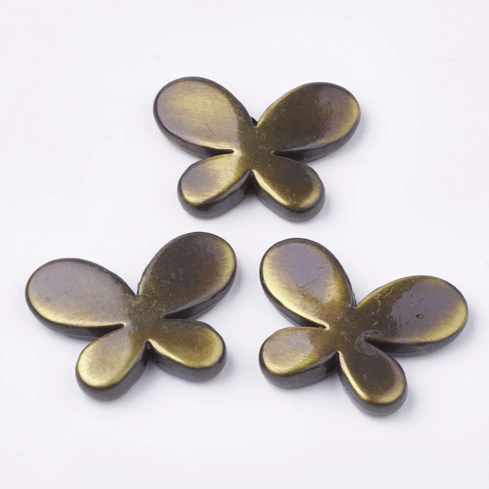 

500g CCB Plastic Beads Drawbench Butterfly Antique Bronze 34x45.5x8mm Hole: 3mm about 56PCS/500g