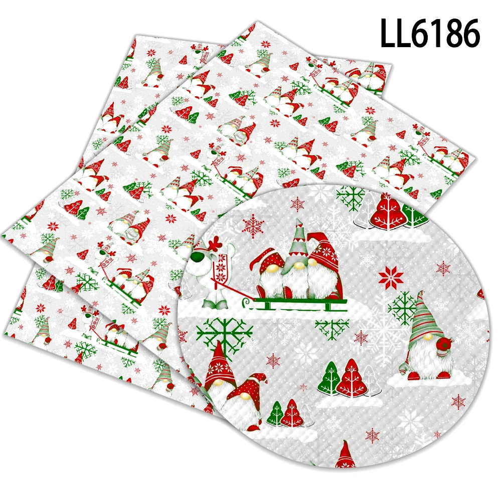 Тканевые листы из искусственной кожи с рождественской тематикой 30 х136 см