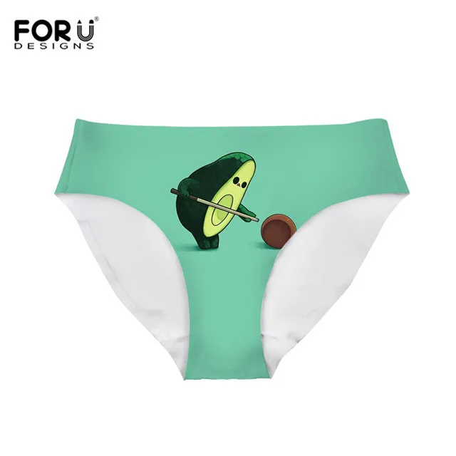 FORUDESIGNS/женские трусики с милым принтом авокадо, трусики со средней талией, бесследное нижнее белье для девочек, дышащие мягкие трусы, женские трусики - Цвет: HMC1988AM