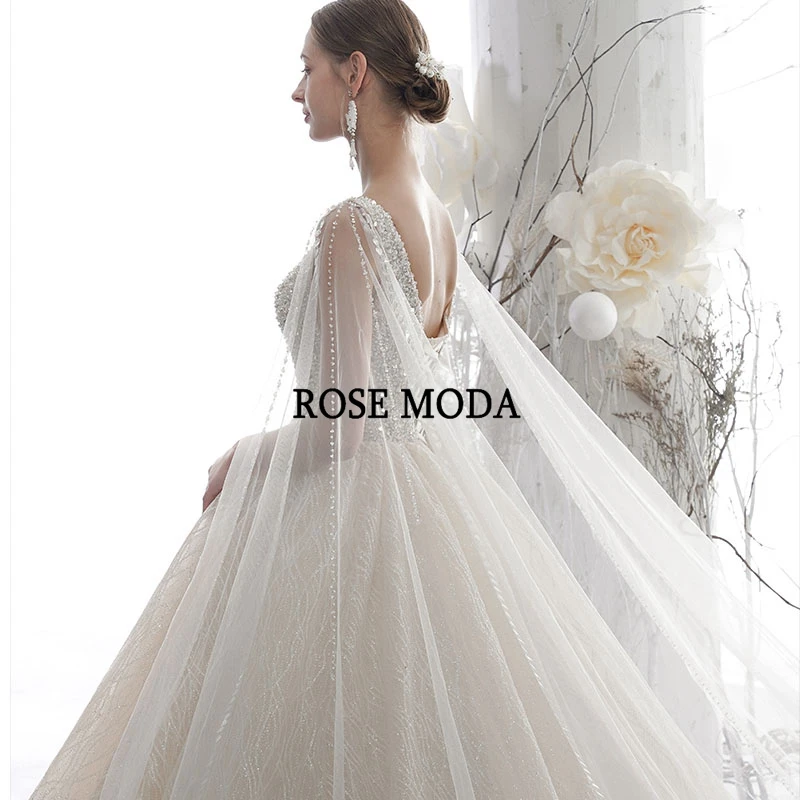 Женское свадебное платье с длинным шлейфом Rose Moda блестящее накидкой 2020 | Свадьбы