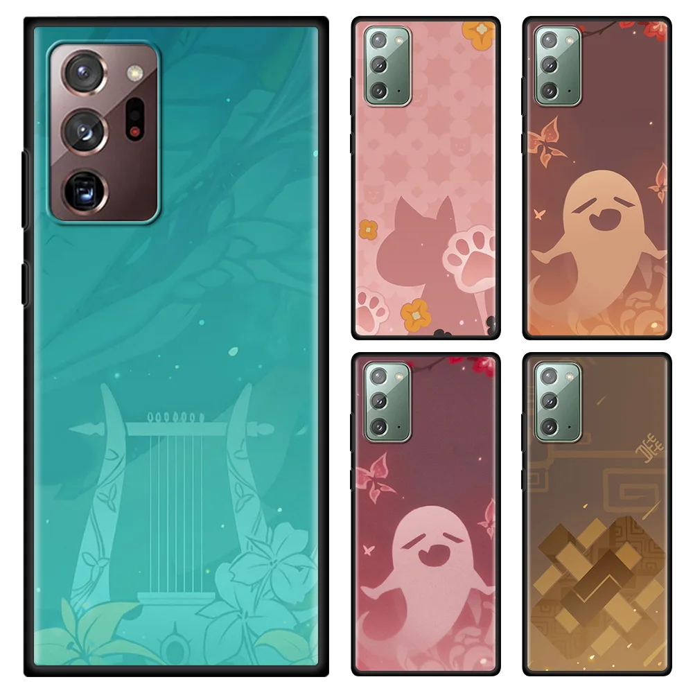 

Phone Case For Samsung Note 20 Ultra 10 Lite Plus 9 8 Shell Black TPU Silicone Cover Capa Fundas Para Genshin Impact Icon