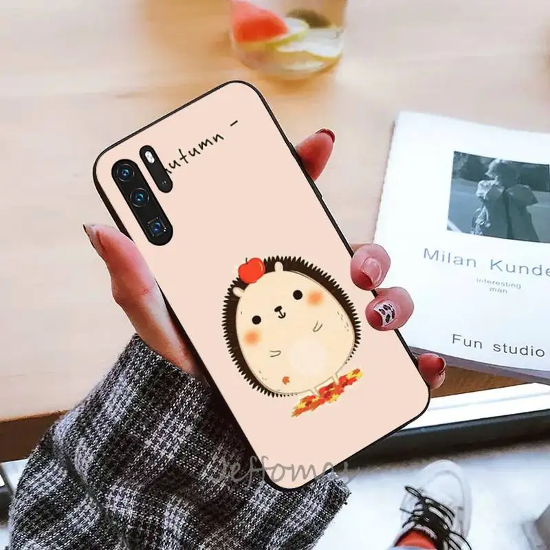 

Cute Animal Hedgehog Cartoon Phone Case For Huawei P9 P10 P20 P30 Pro Lite smart Mate 10 Lite 20 Y5 Y6 Y7 2018 2019