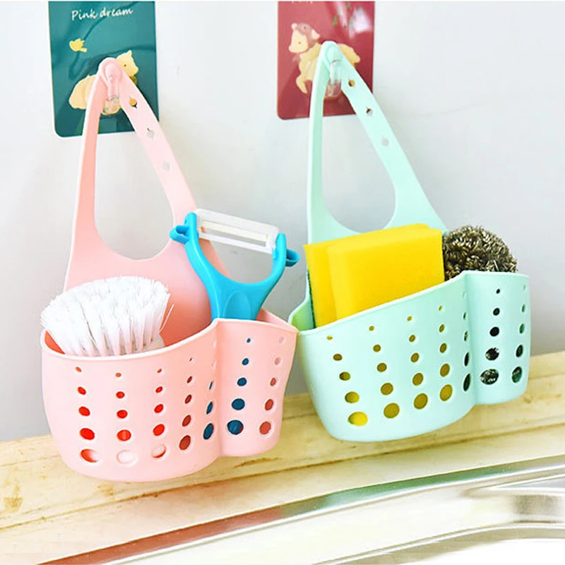 

Kitchen Utensils Sponge Sink Storage Supplies Hanging Basket Drain Rack