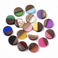 50pcs 10mm flatback wood resin cabochons charm bead without hole handmade for necklace earring diy jewelry making