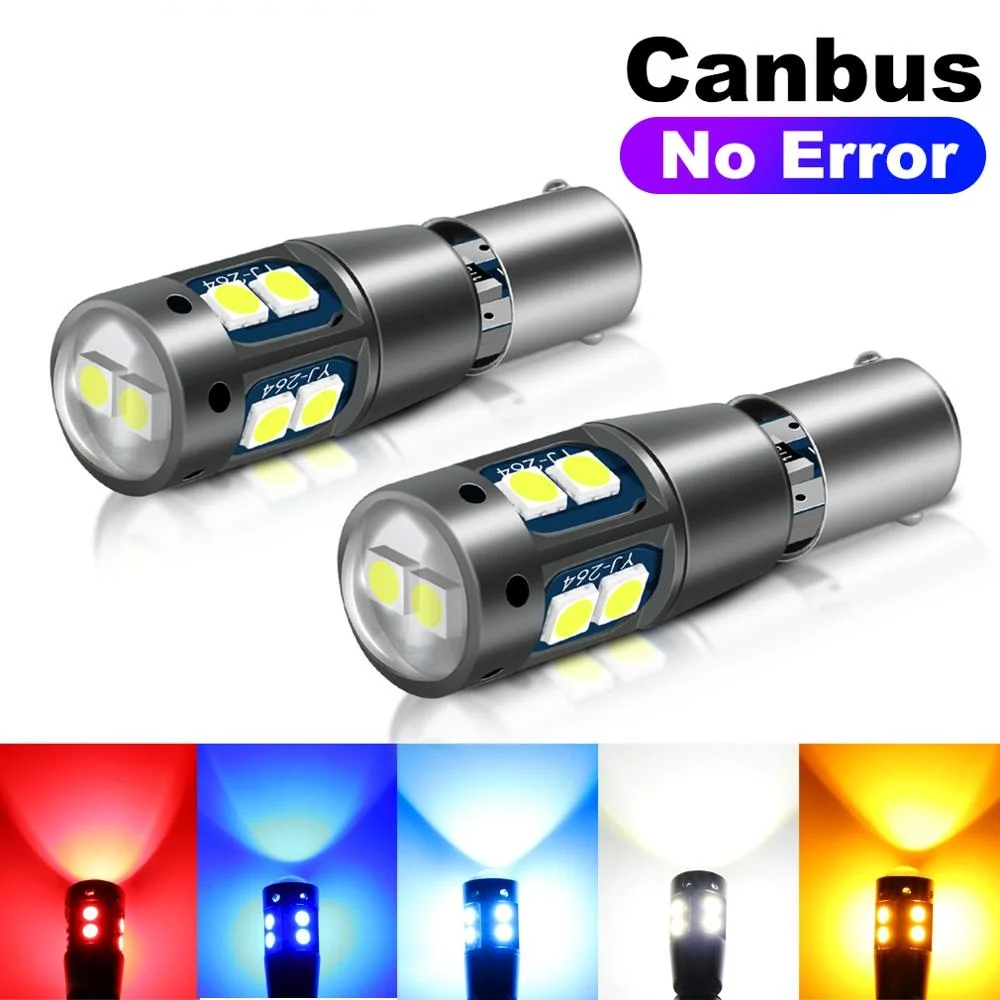 

2pcs BA9S BAX9S BAY9S H21W H6W Car Led Bulb Canbus Error Free 10SMD 3030 Chips License Plate Light Auto Parking Reverse Lamp