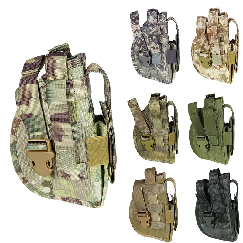 

Tactical Molle Universal Gun Holster for Glock 17 19 Beretta M9 SIG P226 G2C Nylon Pistol Case Pouch with 9mm Magazine Pouch