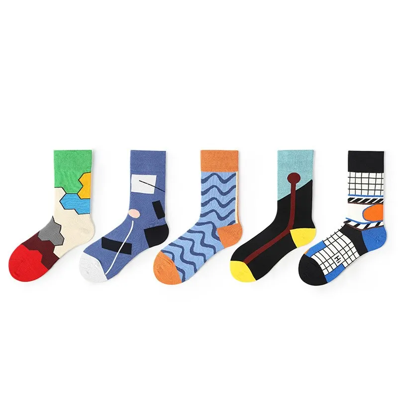 Осенние и зимние новые носки персонализированные модные мужские женские |